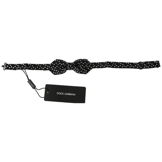 Dolce & Gabbana Elegant Black Polka Dot Silk Bow Tie Dolce & Gabbana Black