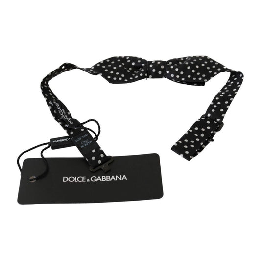 Dolce & Gabbana Elegant Black Polka Dot Silk Bow Tie Dolce & Gabbana Black