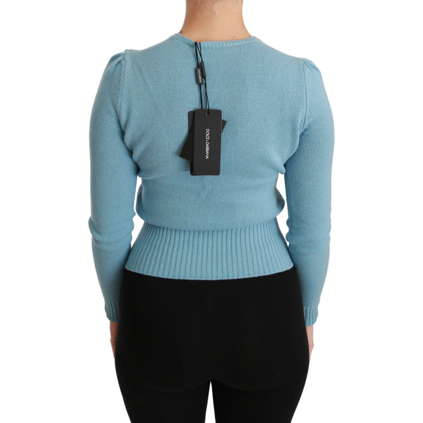 Dolce & Gabbana Blue Wool Queen Heart Pullover Sweater TSH4416-36