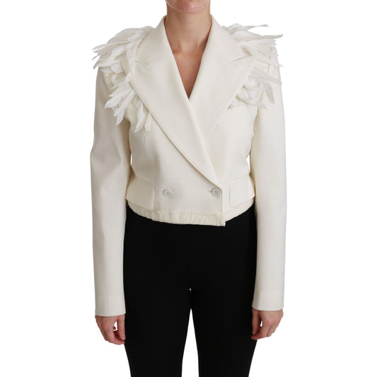 Dolce & Gabbana Elegant White Double Breasted Blazer Jacket Dolce & Gabbana Black