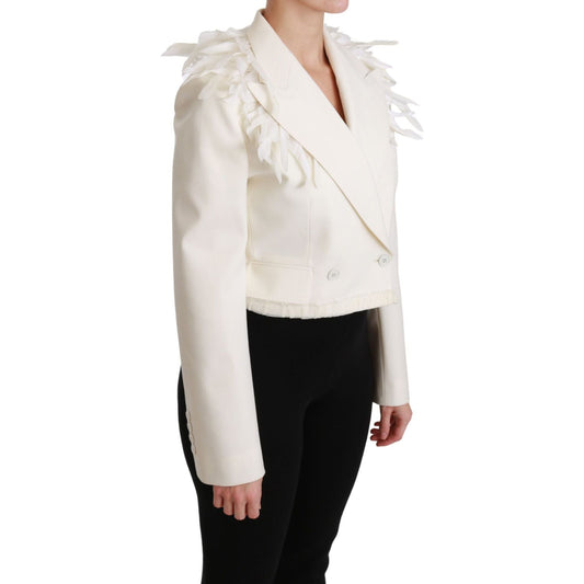 Dolce & Gabbana Elegant White Double Breasted Blazer Jacket Dolce & Gabbana Black