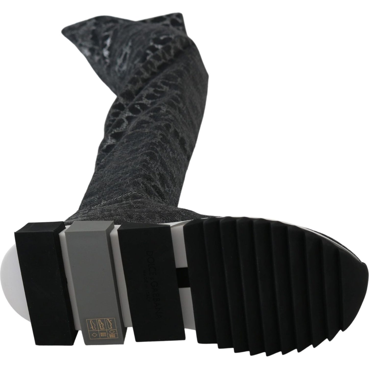 Dolce & Gabbana Gray Leopard High Top Sneakers Booties Shoes Dolce & Gabbana