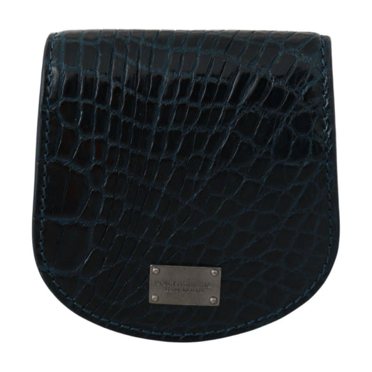 Dolce & Gabbana Exquisite Dark Blue Coin Case Wallet Condom Case Dolce & Gabbana Black