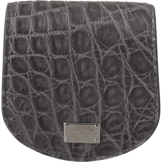 Dolce & Gabbana Exotic Gray Leather Condom Case Wallet Condom Case Dolce & Gabbana Dark Slate Gray