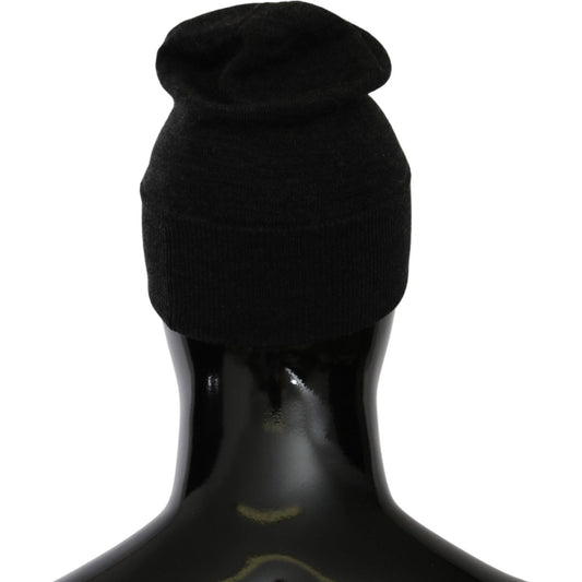 Dolce & Gabbana Chic Gray Beanie with Exclusive Embroidery Dolce & Gabbana Black