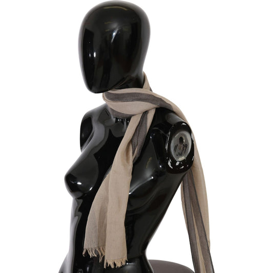 Costume National Elegant Beige Cotton Scarf for Women Wrap Shawl Scarves Costume National Black