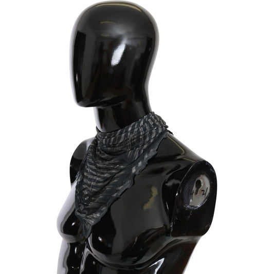 Costume National Elegant Black Striped Men's Viscose Scarf Scarves Costume National Black