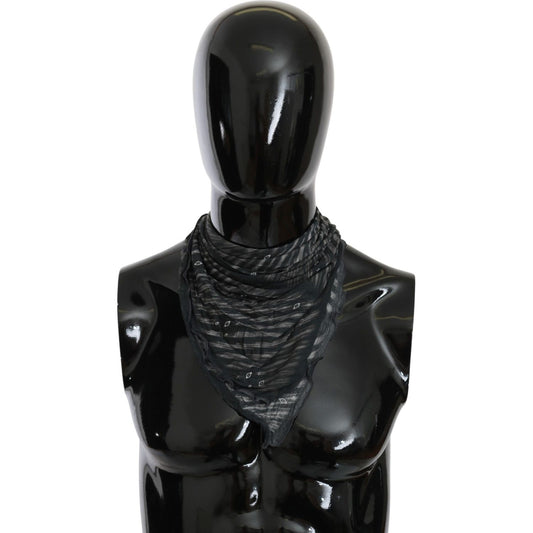 Costume National Elegant Black Striped Men's Viscose Scarf Scarves Costume National Black