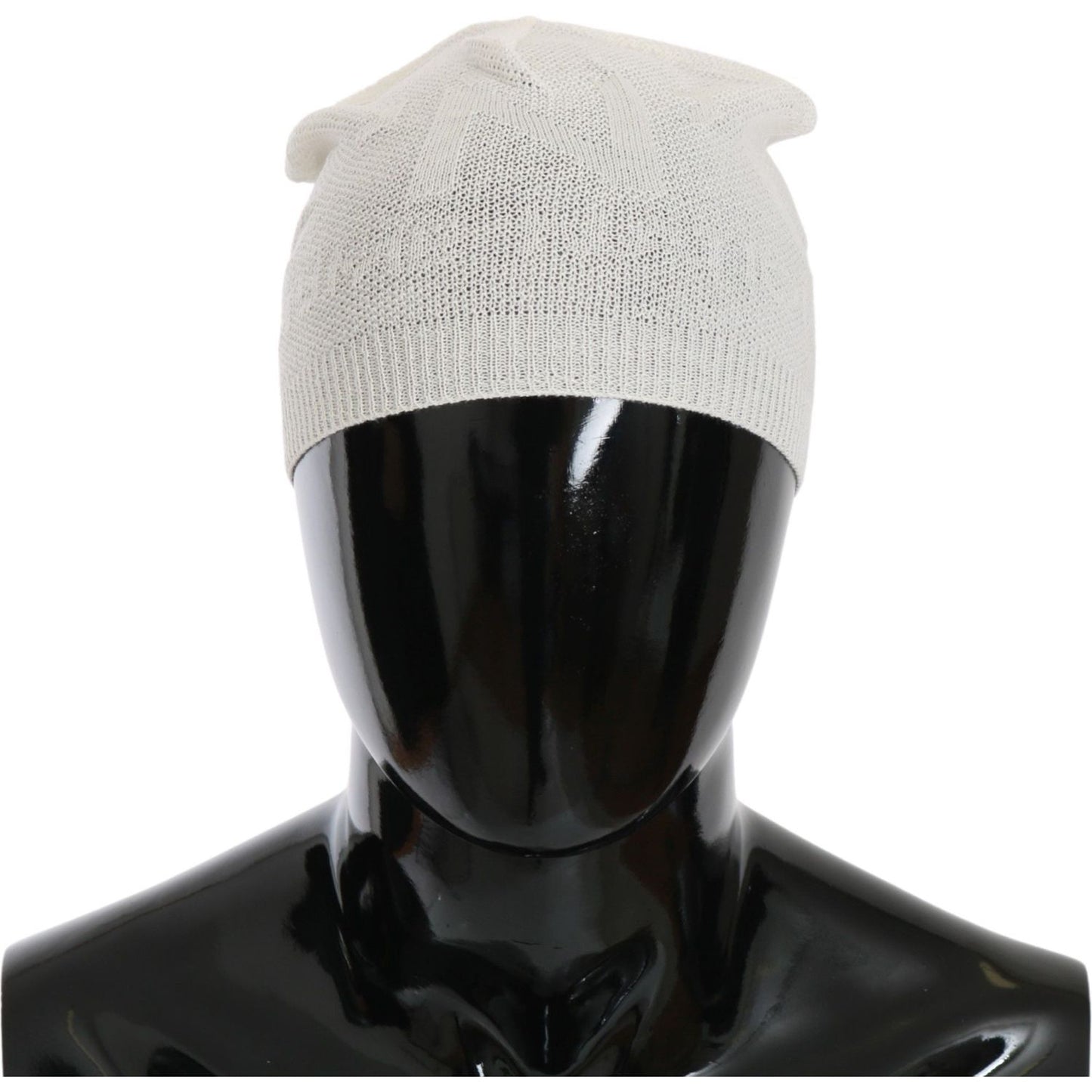 Costume National Beanie White Wool Blend Branded Hat Beanie Hat