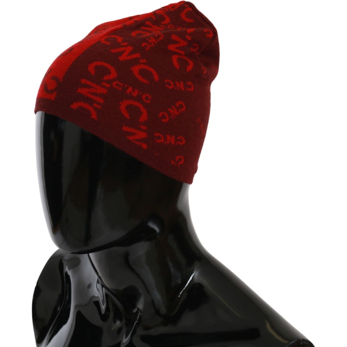 Costume National Red Wool Blend Branded Beanie Hat HAT20132