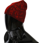 Costume National Red Wool Blend Branded Beanie Hat HAT20132