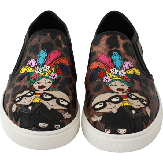 Dolce & Gabbana Elegant Leopard Print Loafers for Sophisticated Style Dolce & Gabbana Gray