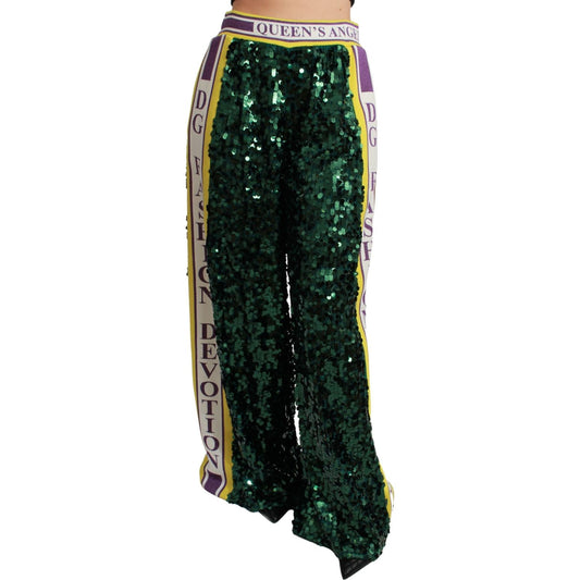Dolce & Gabbana Dolce & Gabbana Exclusive Multicolor Sequined Pants PAN71051-36 1728,67345645728,Clothing,Dolce & Gabbana,Green,IT36 | XS,Jeans & Pants - Women - Clothing,Material: 100% Polyester,New with tags,Women,Women - Clothing