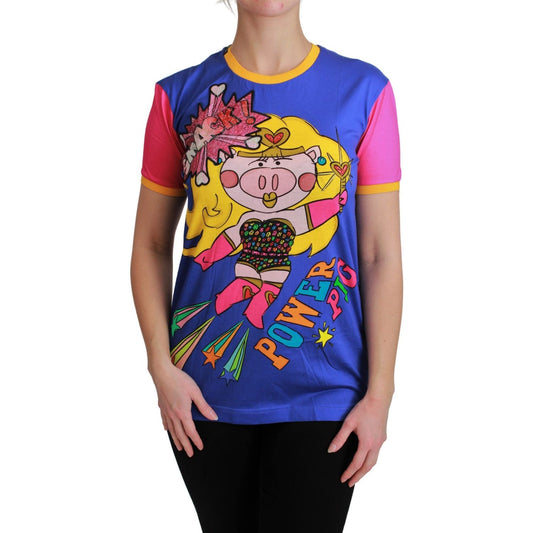 Dolce & Gabbana Chic Crewneck Cotton Tee with Supergirl Motive Dolce & Gabbana Dark Salmon