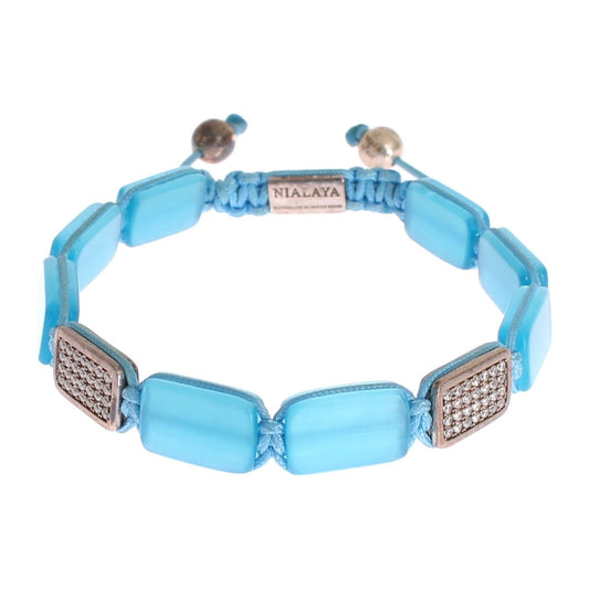 Chic Nialaya Diamond & Opal Beaded Bracelet Bracelet Nialaya Sky Blue