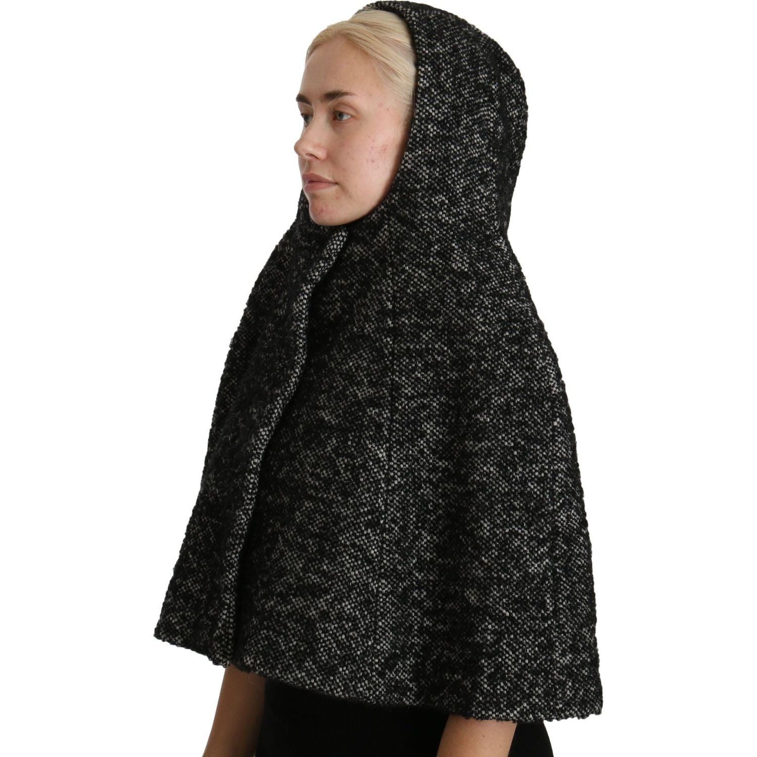 Dolce & Gabbana Gray Tweet Wool Kaftan Jacket Coat Top