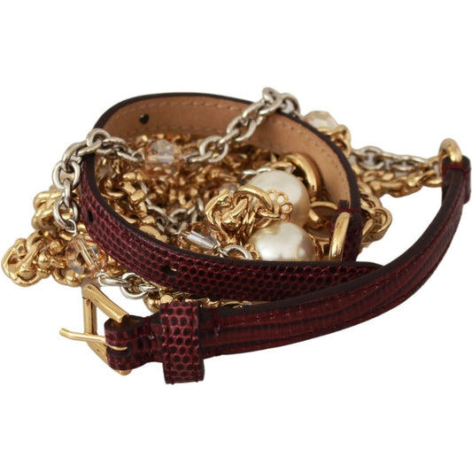 Dolce & Gabbana Crystal Studded Waist Belt in Purple Belt Dolce & Gabbana Dark Slate Gray