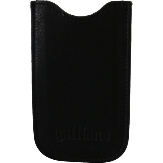 John Galliano Elegant Black Genuine Leather Men's Wallet Wallet John Galliano Black