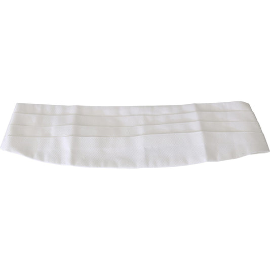 Dolce & Gabbana Elegant Silk White Cummerbund Dolce & Gabbana Light Gray