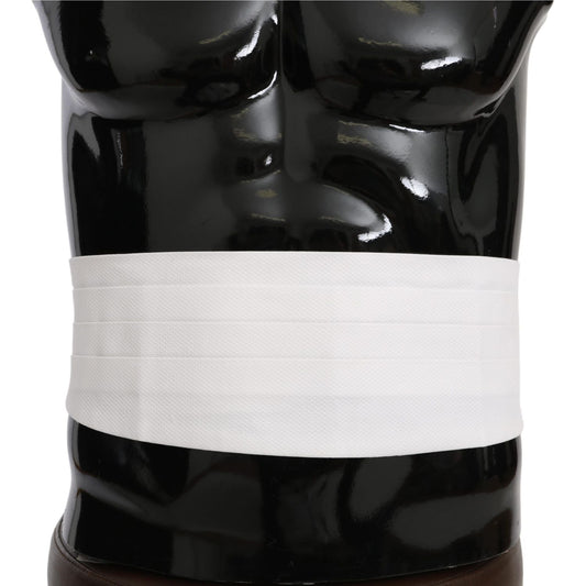Dolce & Gabbana Elegant Silk White Cummerbund Dolce & Gabbana Black