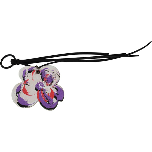 Costume National Elegant Black and White Leather Keychain Keychain Costume National Gray