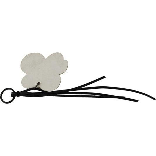 Costume National Elegant Black and White Leather Keychain Keychain Costume National Black