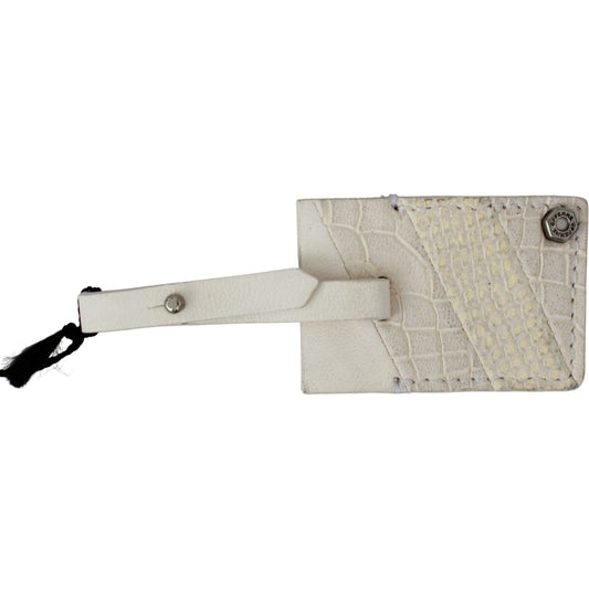 GF Ferre Elegant Beige Leather Keychain Keychain GF Ferre Gray