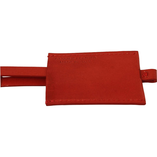 Costume National Elegant Leather and Metal Keychain - Red Keychain Costume National Brown