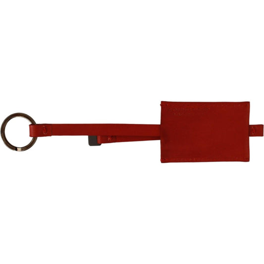 Costume National Elegant Leather and Metal Keychain - Red Keychain Costume National Dark Red