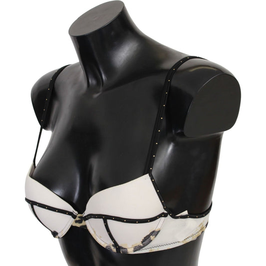 Just Cavalli Elegant White Push-Up Bra With Logo Details Just Cavalli Dark Slate Gray