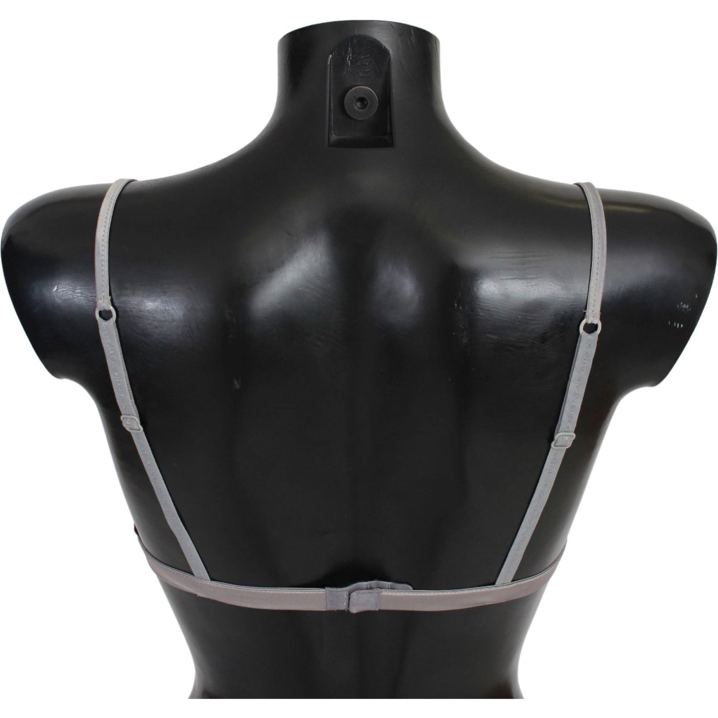 Ermanno Scervino Sequined Gray Triangolo Bra Luxury Underwear Ermanno Scervino Dark Slate Gray