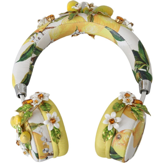 Dolce & Gabbana Glamorous Gold-Embellished Leather Headphones Dolce & Gabbana Dark Khaki