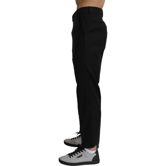 Dolce & Gabbana Elegant Slim Fit Formal Trousers Jeans & Pants Dolce & Gabbana Black