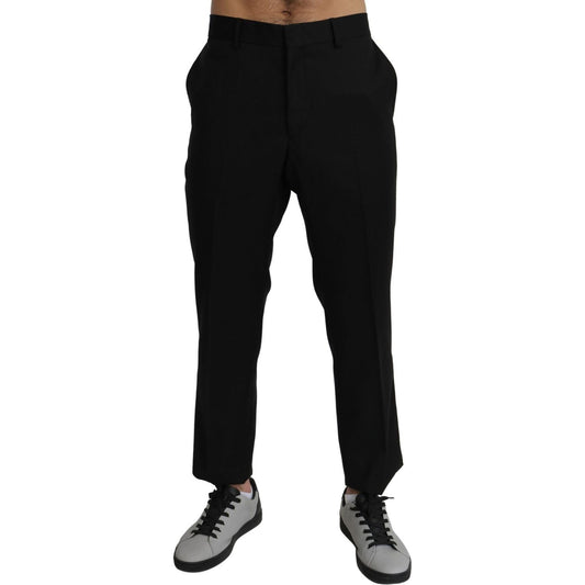 Dolce & Gabbana Elegant Slim Fit Formal Trousers Jeans & Pants Dolce & Gabbana Black