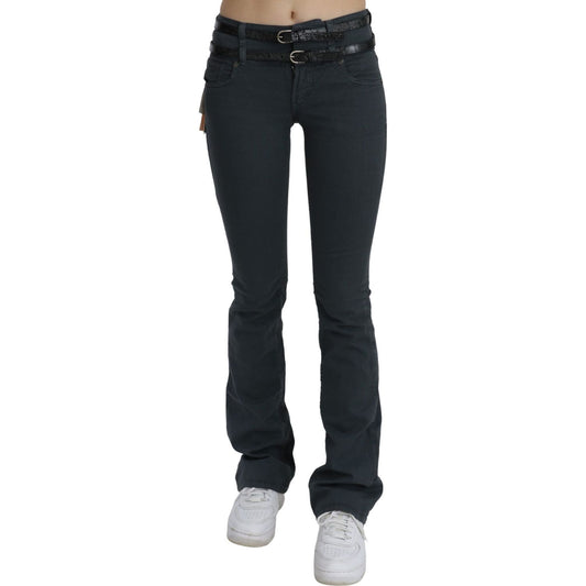 John Galliano Chic Mid Waist Slim Flared Denim John Galliano Dark Slate Gray