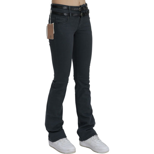 John Galliano Chic Mid Waist Slim Flared Denim John Galliano Dark Slate Gray