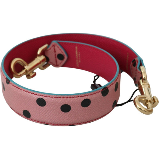 Dolce & Gabbana Elegant Pink Polka-Dotted Leather Shoulder Strap Dolce & Gabbana Sienna