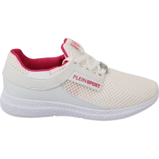 Philipp Plein Chic White Becky Sneakers with Pink Accents WOMAN SNEAKERS Philipp Plein Light Gray
