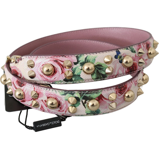 Dolce & Gabbana Chic Floral Pink Leather Shoulder Strap Dolce & Gabbana Rosy Brown