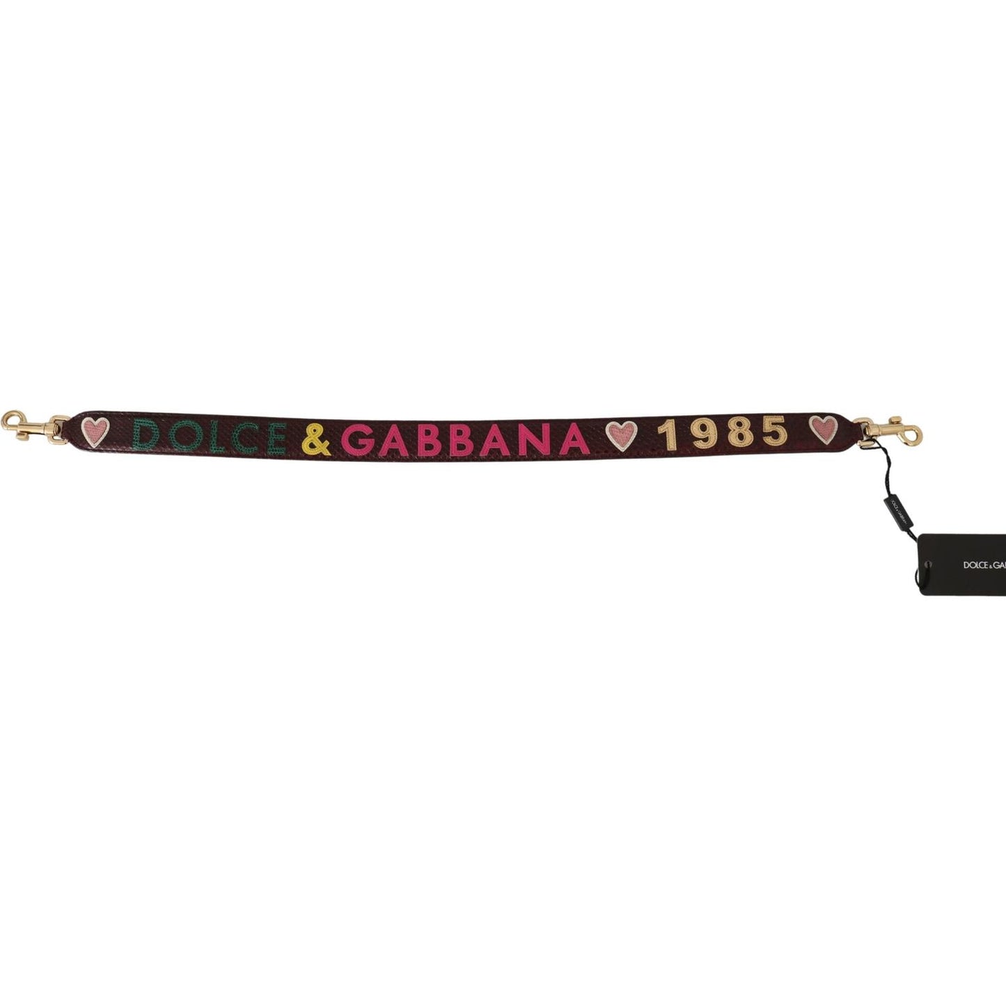 Dolce & Gabbana Bordeaux Exotic Skin Leather Belt Shoulder Strap