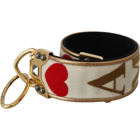 Dolce & Gabbana Chic Gold AMORE Print Shoulder Strap Dolce & Gabbana Rosy Brown