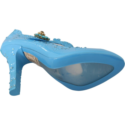 Dolce & Gabbana Enchanting Crystal Cinderella Pumps Dolce & Gabbana Cadet Blue