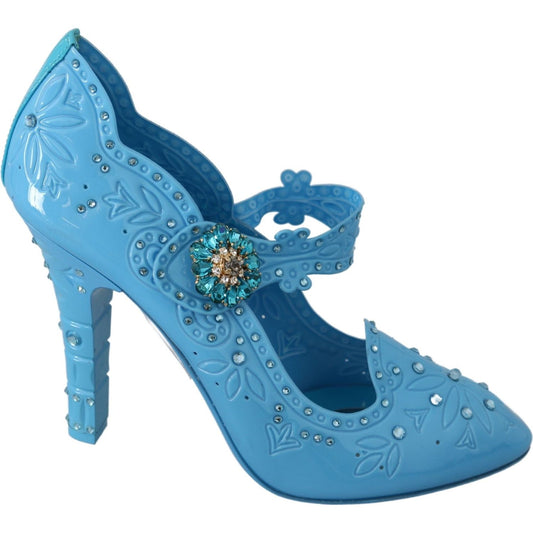 Dolce & Gabbana Enchanting Crystal Cinderella Pumps Dolce & Gabbana Steel Blue