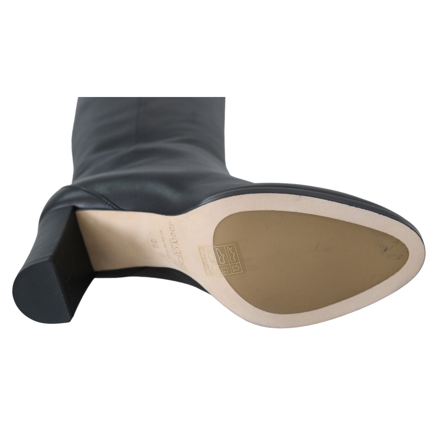 Jimmy Choo Elegant Black Calf Leather Heeled Boots