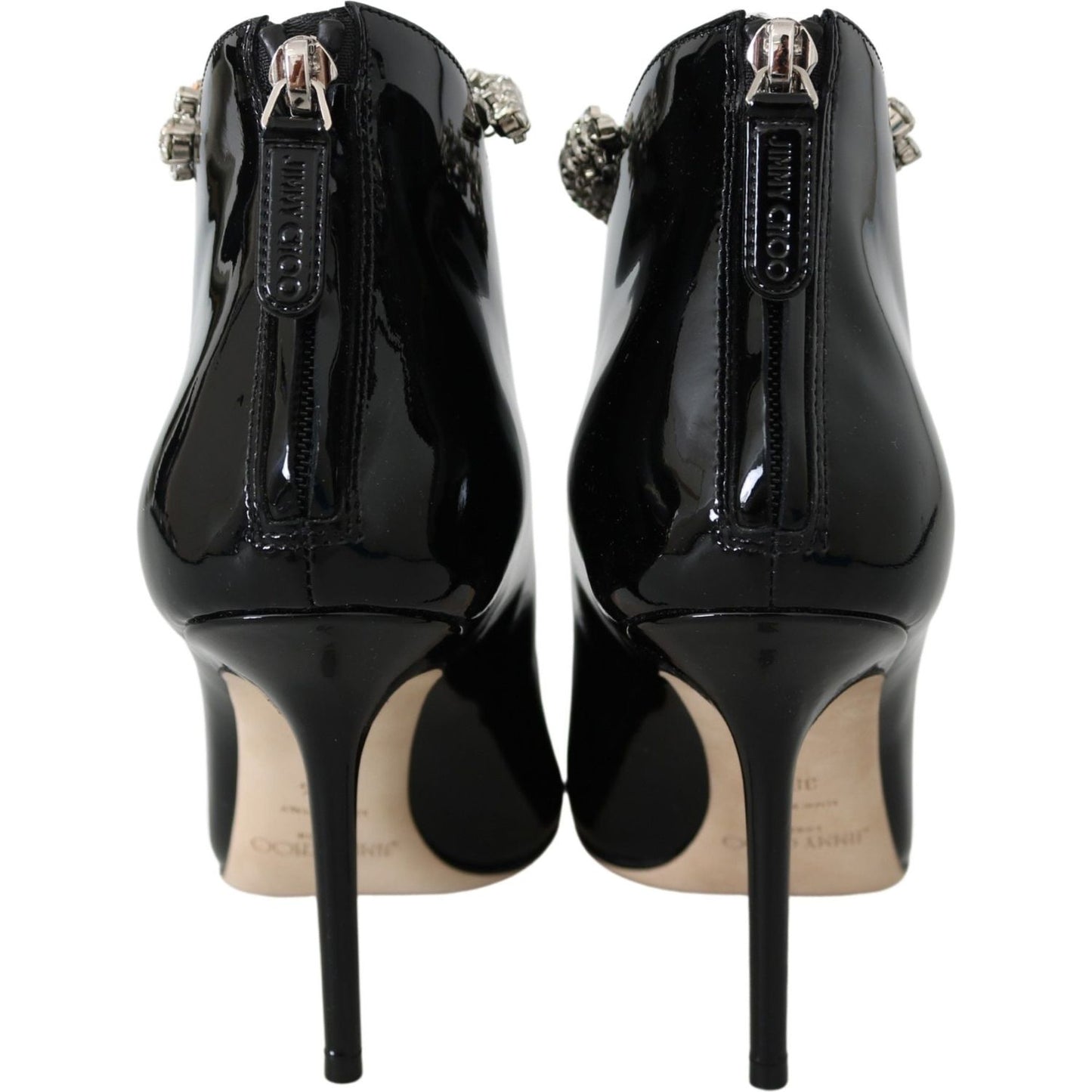 Jimmy Choo Black Leather Blaize 100 Pat Boots Shoes Jimmy Choo