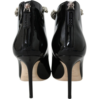 Jimmy Choo Black Leather Blaize 100 Pat Boots Shoes Jimmy Choo