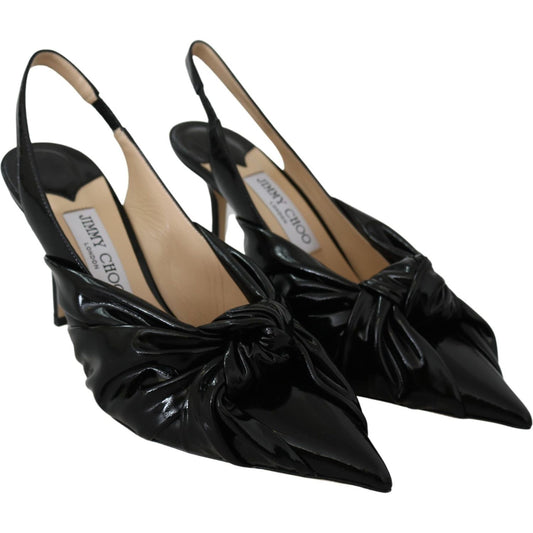 Jimmy Choo Elegant Black Leather Pointed Toe Pumps 191714967243