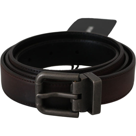 Dolce & Gabbana Elegant Leather Belt in Classic Brown Belt Dolce & Gabbana Black
