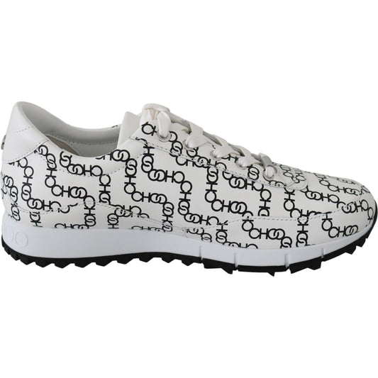 Jimmy Choo Elegant Monochrome Leather Sneakers Jimmy Choo Gray