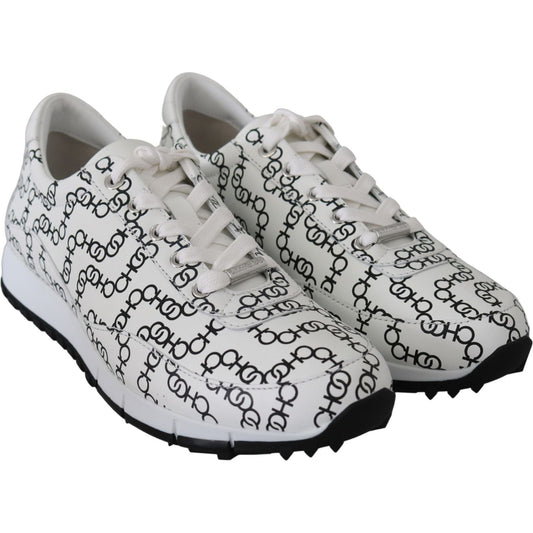 Jimmy Choo Elegant Monochrome Leather Sneakers Jimmy Choo Gray